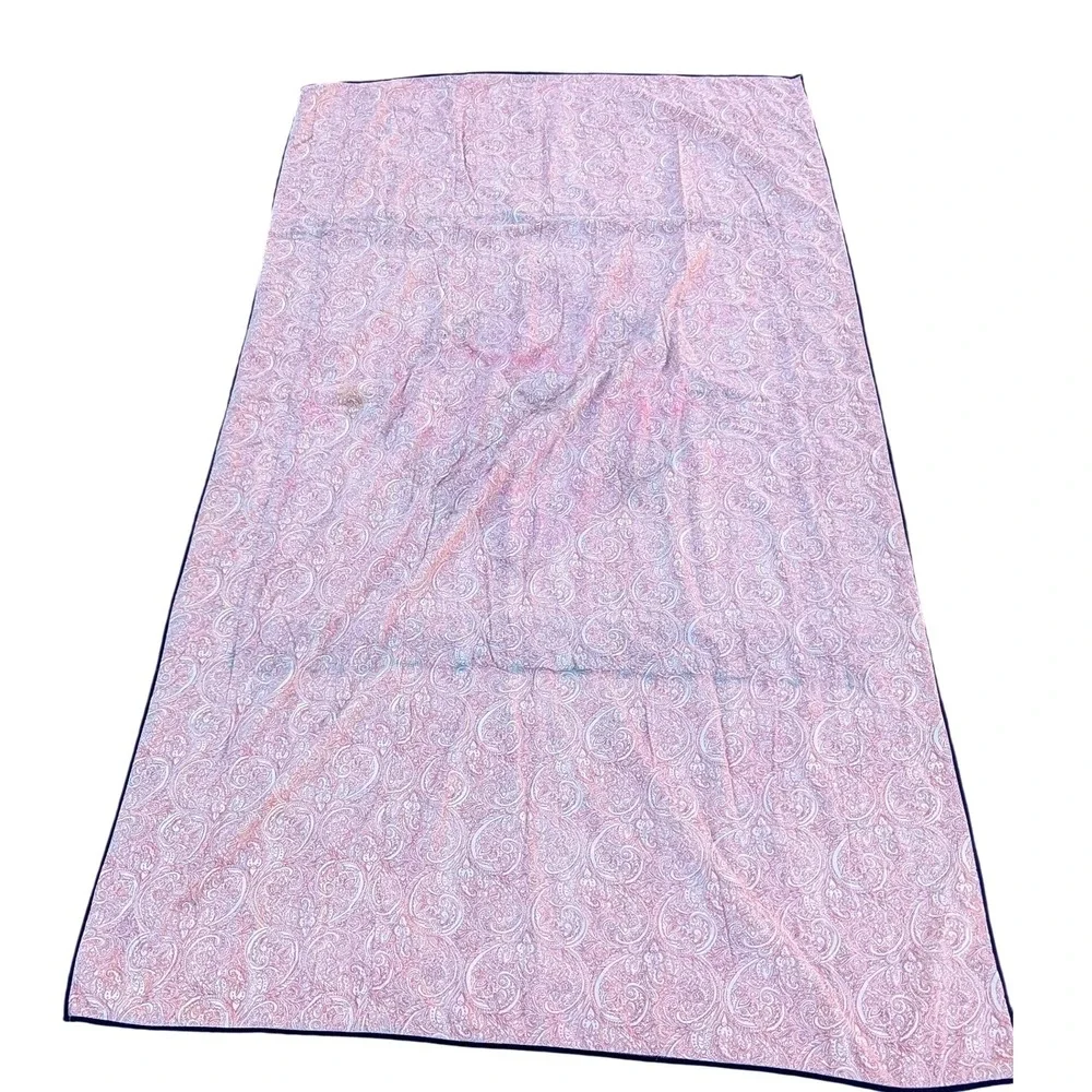 Vtg‎ Floral Plaid Patchwork Twin Coverlet Table Cloth Cover 56x96